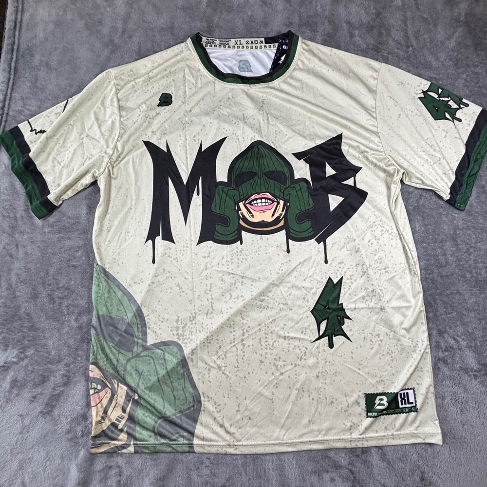 Bolt Elite Custom Sportswear MOB Dubb 4 Jersey XL Cream Green Streetwear Shirt